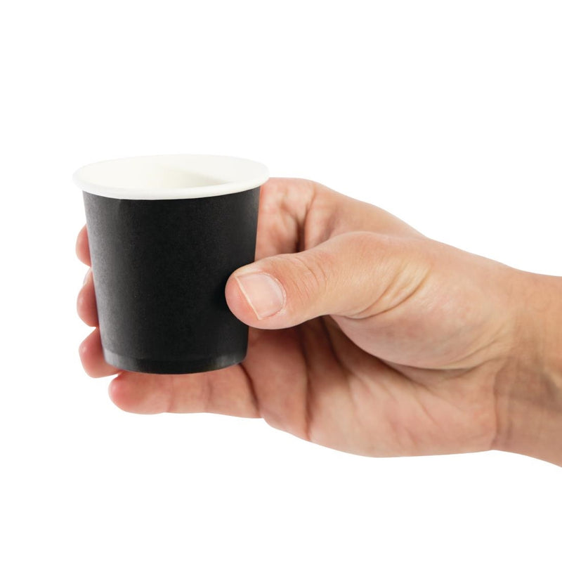 Fiesta Recyclable Espresso Cups Single Wall Black 112ml / 4oz (Pack of 50)