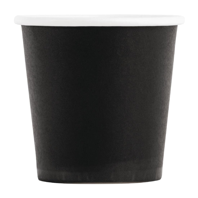 Fiesta Recyclable Espresso Cups Single Wall Black 112ml / 4oz (Pack of 50)