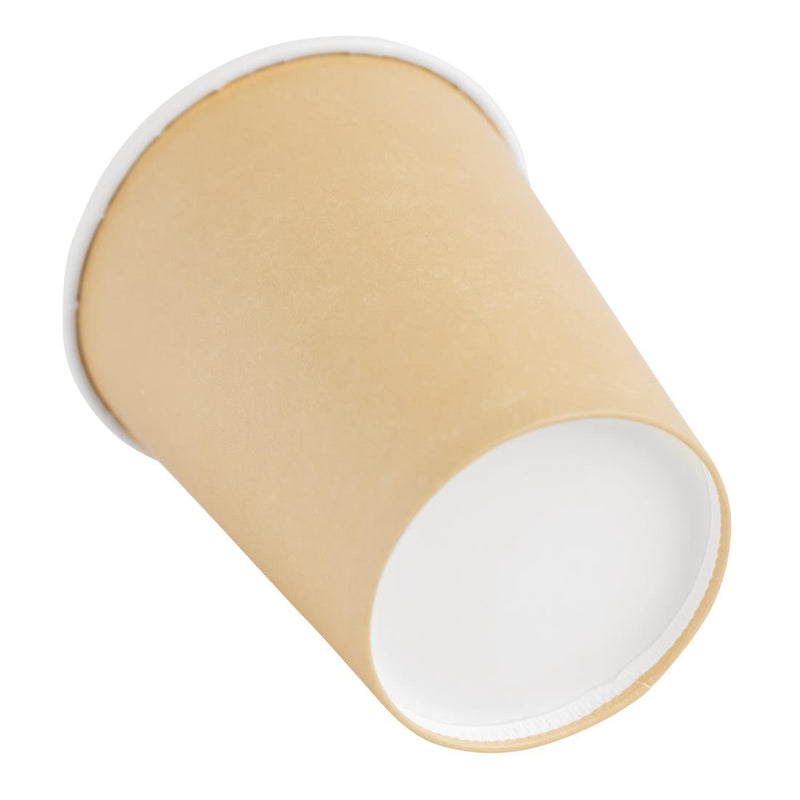 Fiesta Recyclable Coffee Cups Single Wall Kraft 225ml / 8oz (Pack of 1000)