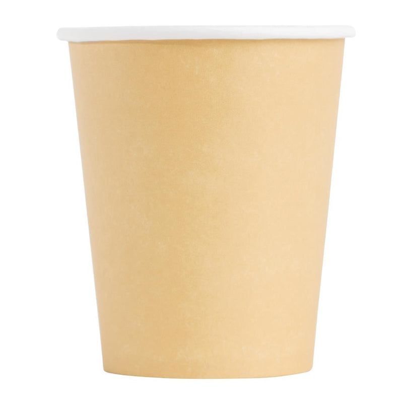 Fiesta Recyclable Coffee Cups Single Wall Kraft 225ml / 8oz (Pack of 1000)