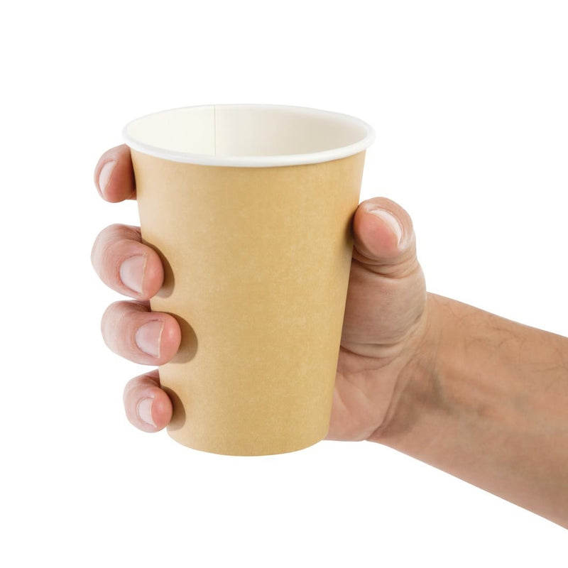 Fiesta Recyclable Coffee Cups Single Wall Kraft 340ml / 12oz (Pack of 1000)