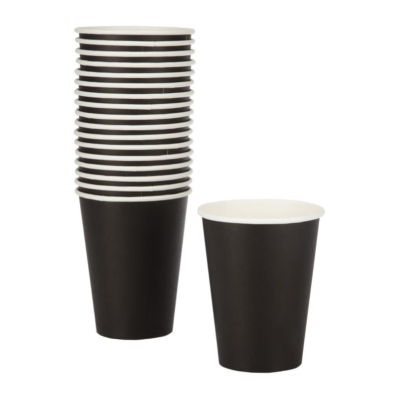 Fiesta Recyclable Coffee Cups Single Wall Black 340ml / 12oz (Pack of 1000)