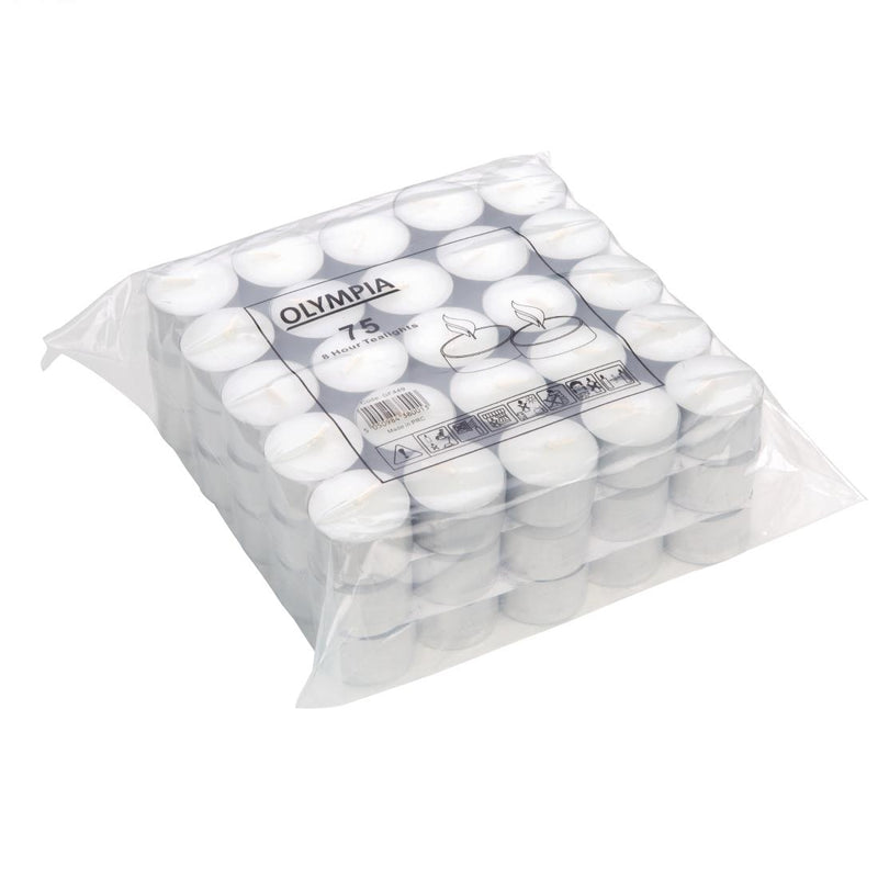 Olympia 8 Hour Tealights (Pack of 75)