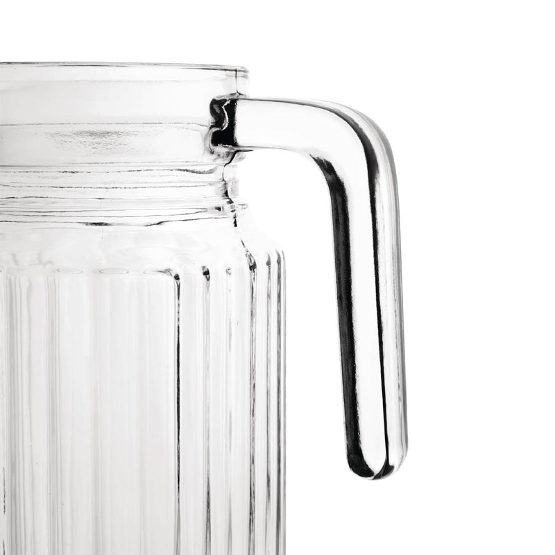 Olympia Ribbed Glass Jugs 1Ltr (Pack of 6)