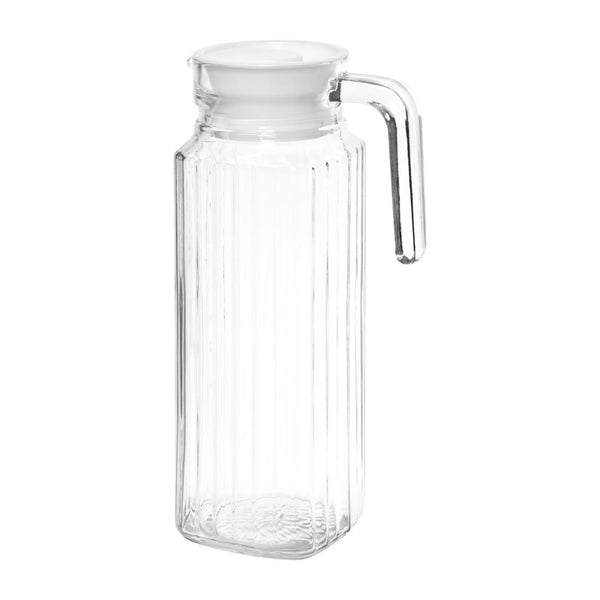 Olympia Ribbed Glass Jugs 1Ltr (Pack of 6)