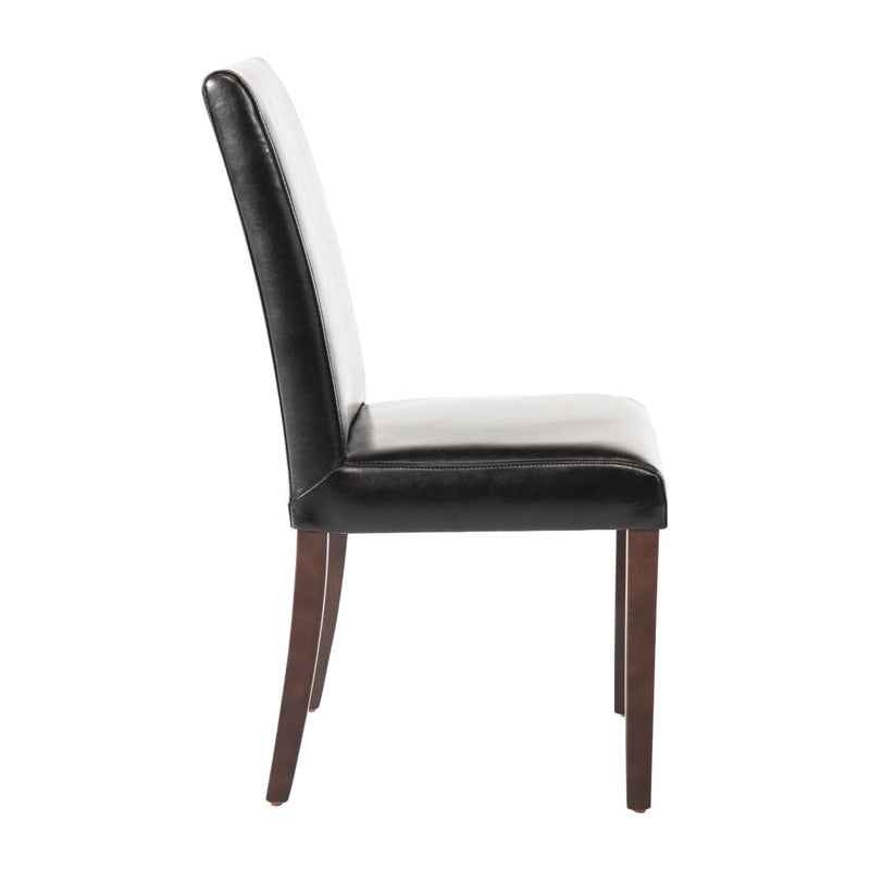 Bolero Faux Leather Dining Chair Black (Box 2)