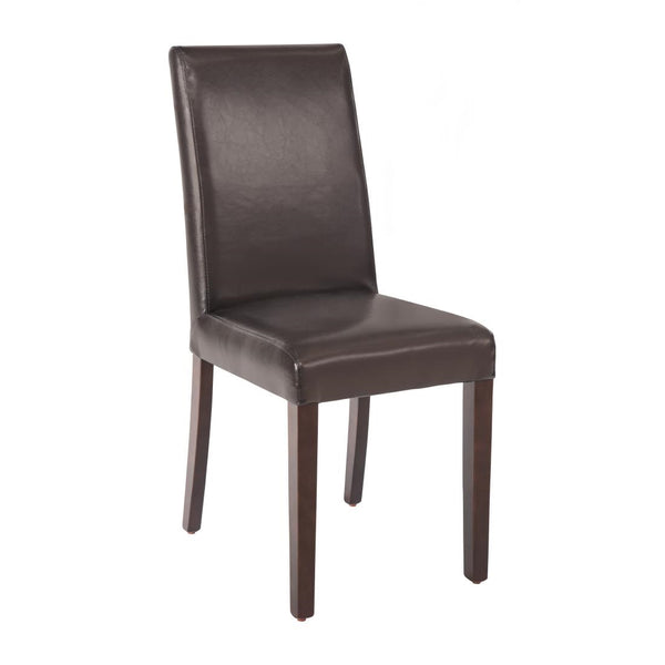 Bolero Faux Leather Dining Chairs Dark Brown (Pack of 2)