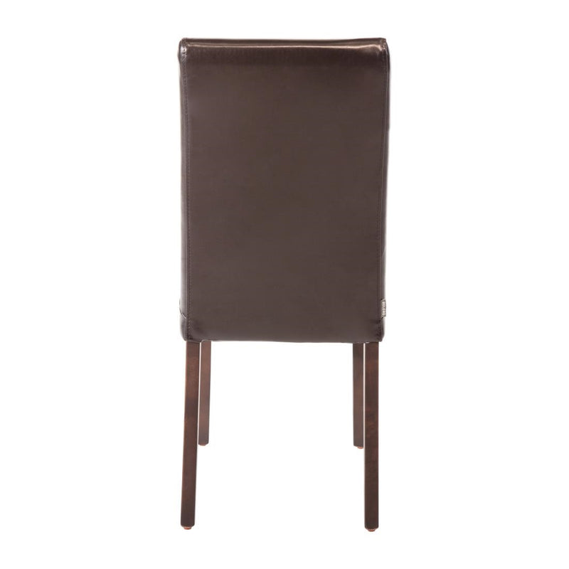 Bolero Faux Leather Dining Chairs Dark Brown (Pack of 2)