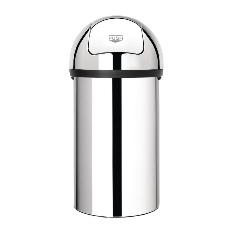 Brabantia Stainless Steel Push Top Bullet Bin Silver 60Ltr