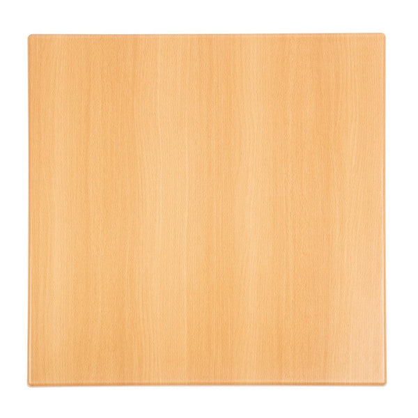 Bolero Pre-drilled Square Tabletop Beech Effect 600mm