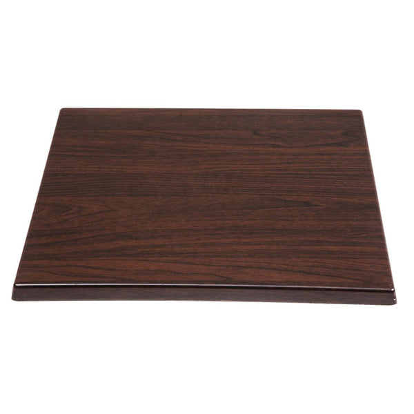 Bolero Pre-drilled Square Tabletop Dark Brown 600mm