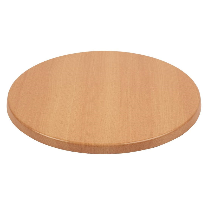 Bolero Pre-drilled Round Tabletop Beech Effect 600mm