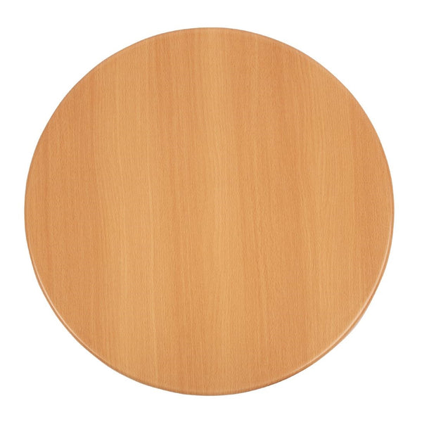 Bolero Pre-drilled Round Tabletop Beech Effect 600mm