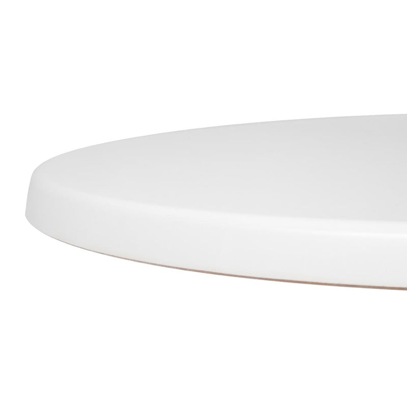 Bolero Pre-drilled Round Tabletop White 600mm