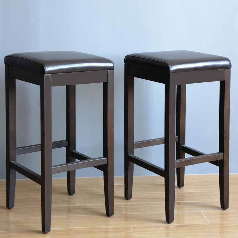 Bolero Faux Leather High Bar Stools Black (Pack of 2)