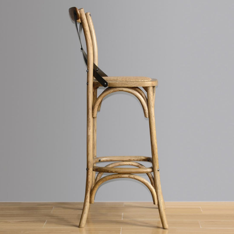 Bolero Wooden Barstool with Backrest