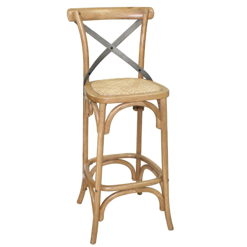 Bolero Wooden Barstool with Backrest