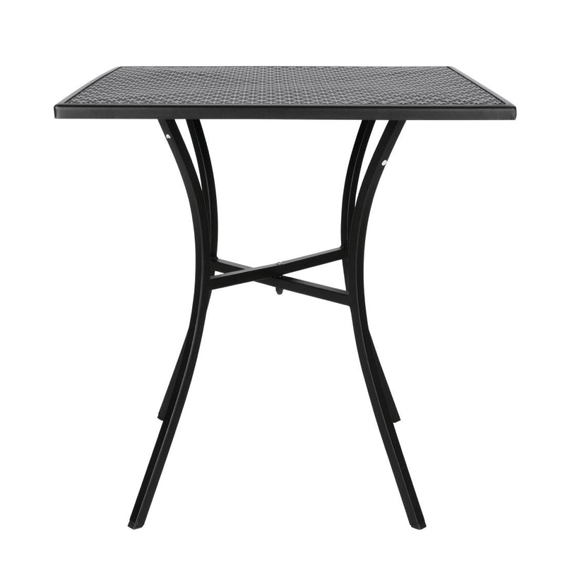 Bolero Black Steel Patterned Square Bistro Table 700mm