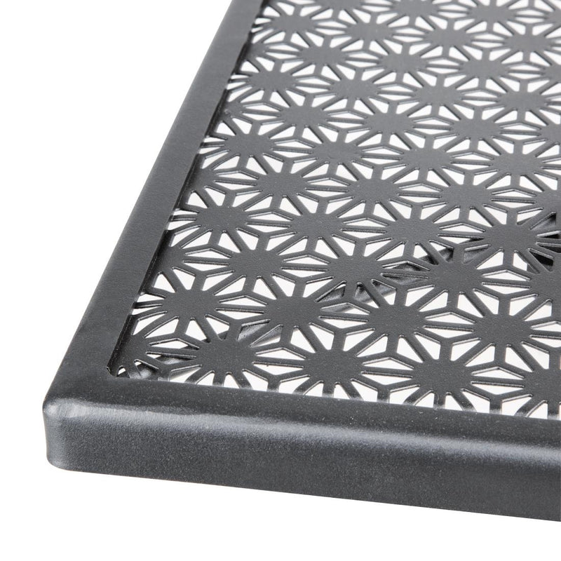 Bolero Black Steel Patterned Square Bistro Table 700mm