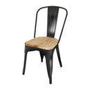 Bolero Bistro Side Chairs with Wooden Seat Pad Black (Pack of 4)