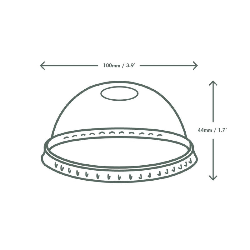 Vegware Compostable Cold Cup Domed Lids 340ml / 12oz and 455ml / 16oz (Pack of 1000)