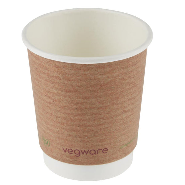 Vegware Compostable Coffee Cups Double Wall 230ml / 8oz (Pack of 500)