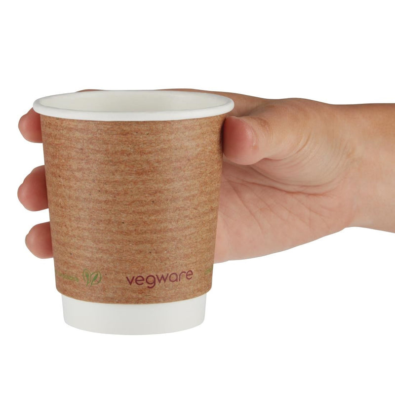 Vegware kompostierbare Kaffeebecher, doppelwandig, 230 ml/8 oz (500 Stück)