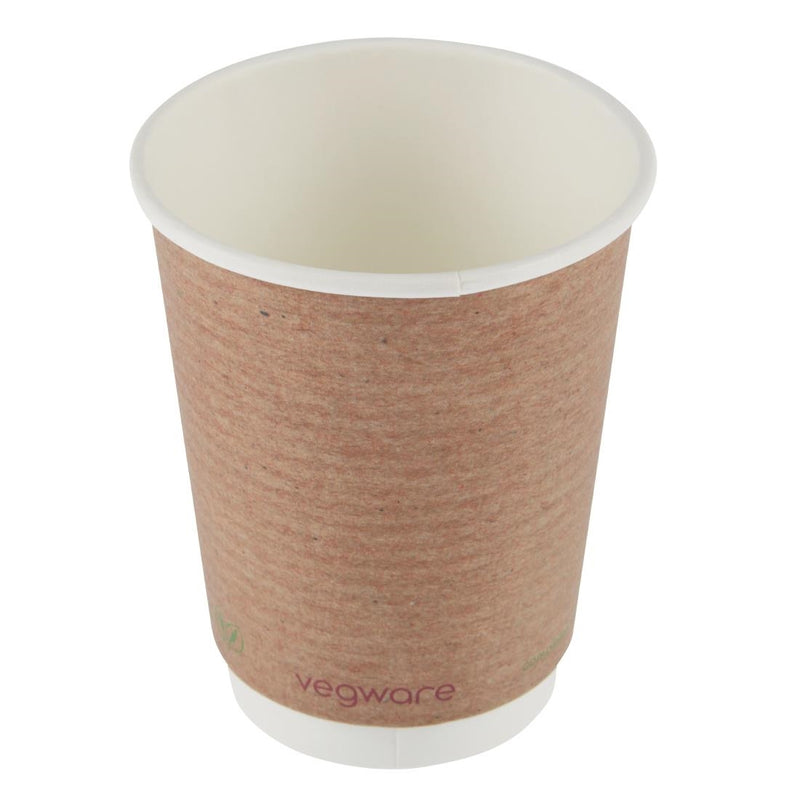 Vegware kompostierbare Kaffeebecher, doppelwandig, 340 ml/12 oz (500 Stück)