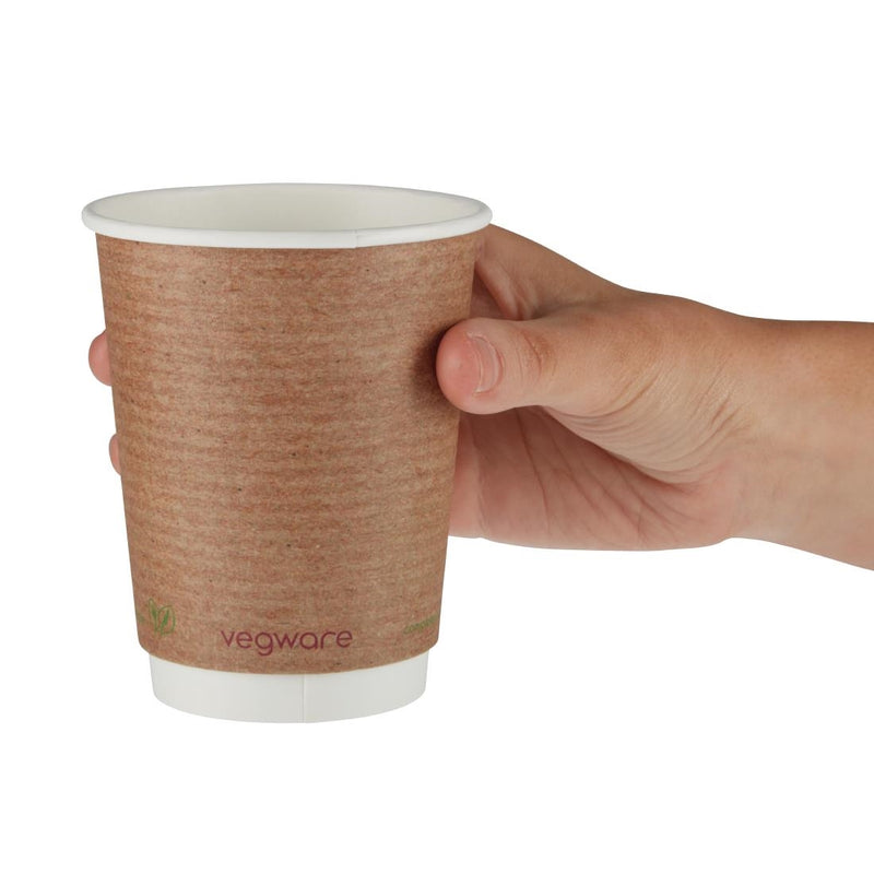 Vegware kompostierbare Kaffeebecher, doppelwandig, 340 ml/12 oz (500 Stück)