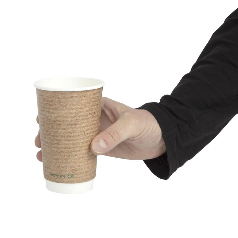 Kompostierbare Heißbecher von Vegware, 455 ml (400 Stück)