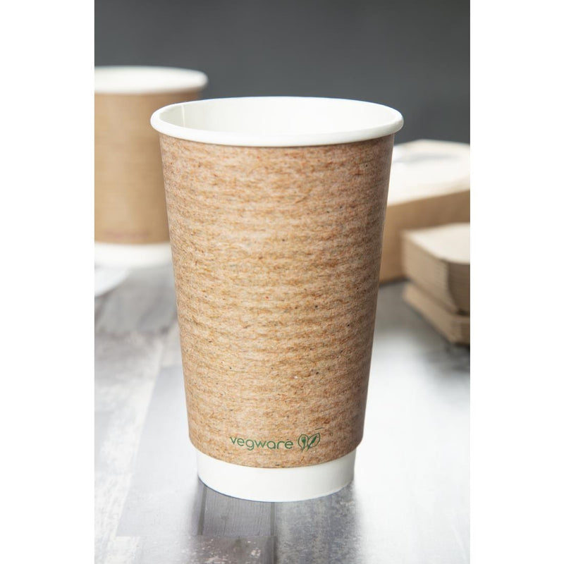 Kompostierbare Heißbecher von Vegware, 455 ml (400 Stück)