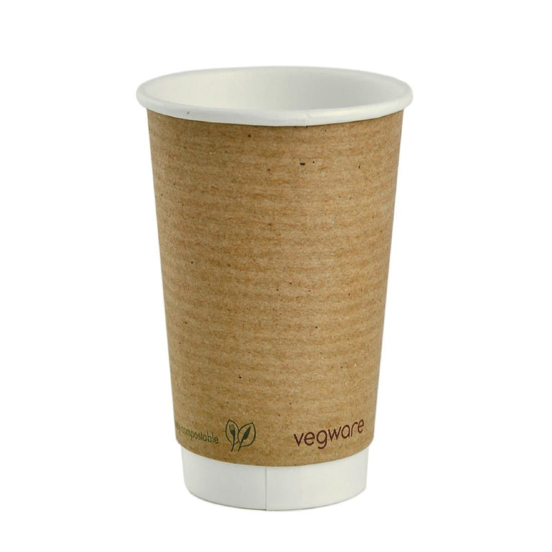 Kompostierbare Heißbecher von Vegware, 455 ml (400 Stück)