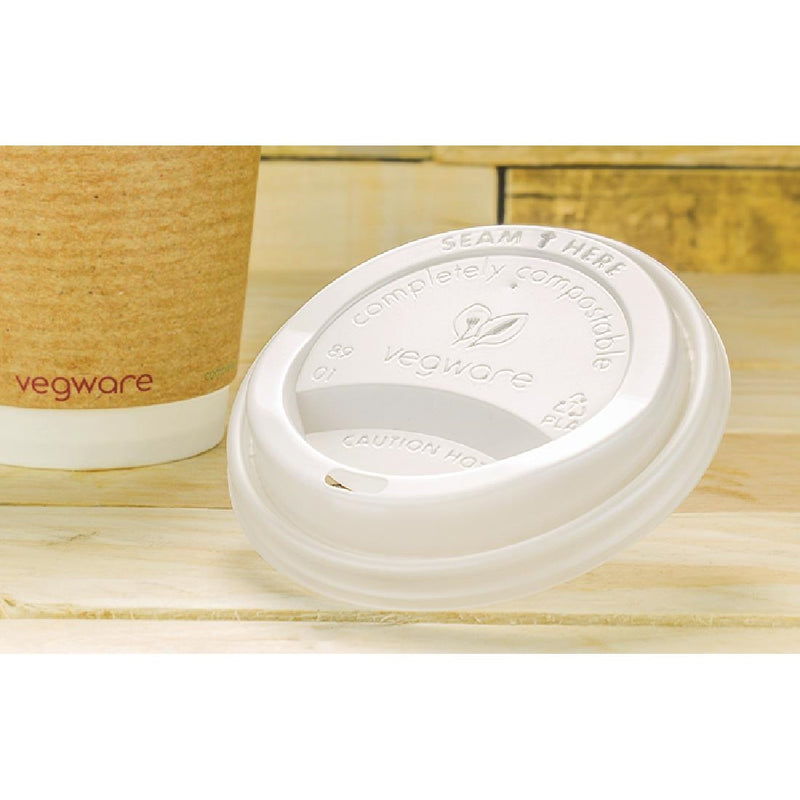 Vegware Compostable Coffee Cup Lids 340ml / 12oz and 455ml / 16oz (Pack of 1000)