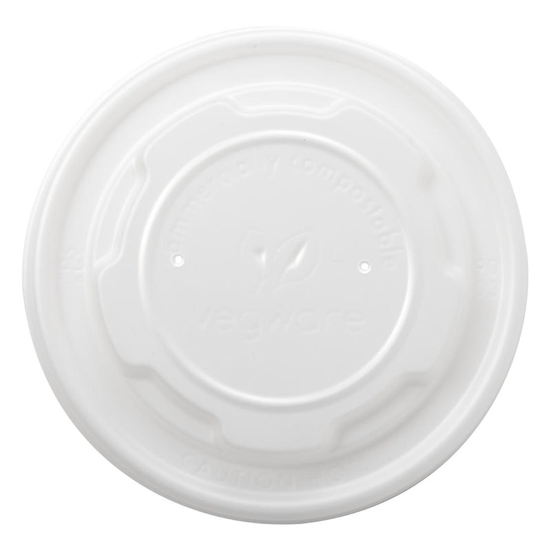 Vegware kompostierbarer Topf für warme Speisen, flache Deckel, 170 ml/6 Unzen und 230 ml/8 Unzen