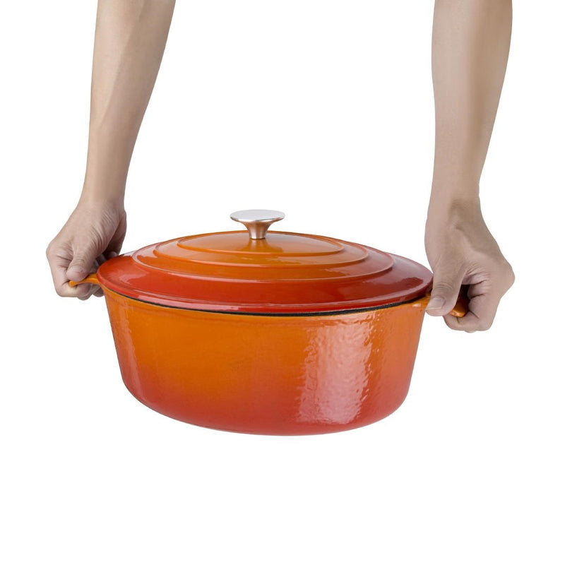 Vogue Orange Oval Casserole Dish 6Ltr