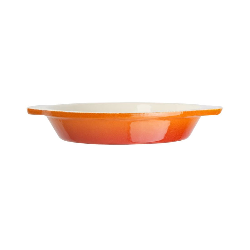 Vogue Orange Round Cast Iron Gratin Dish 400ml