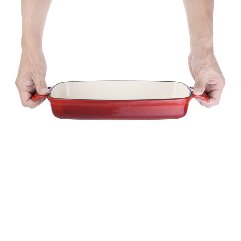 Vogue Red Cast Iron Casserole Dish 1.8Ltr