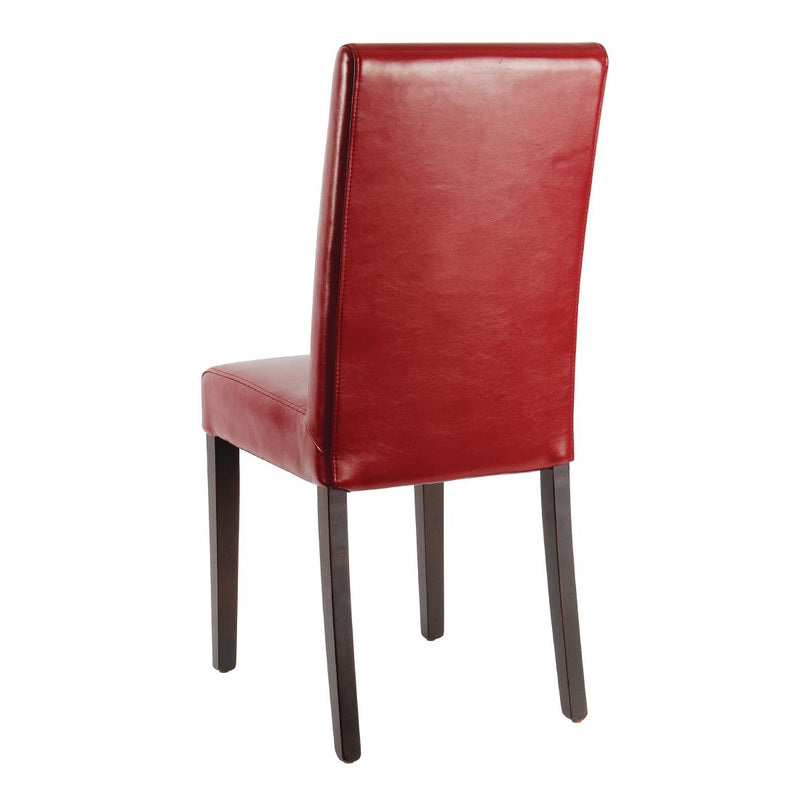 Bolero Faux Leather Dining Chairs Red (Pack of 2)