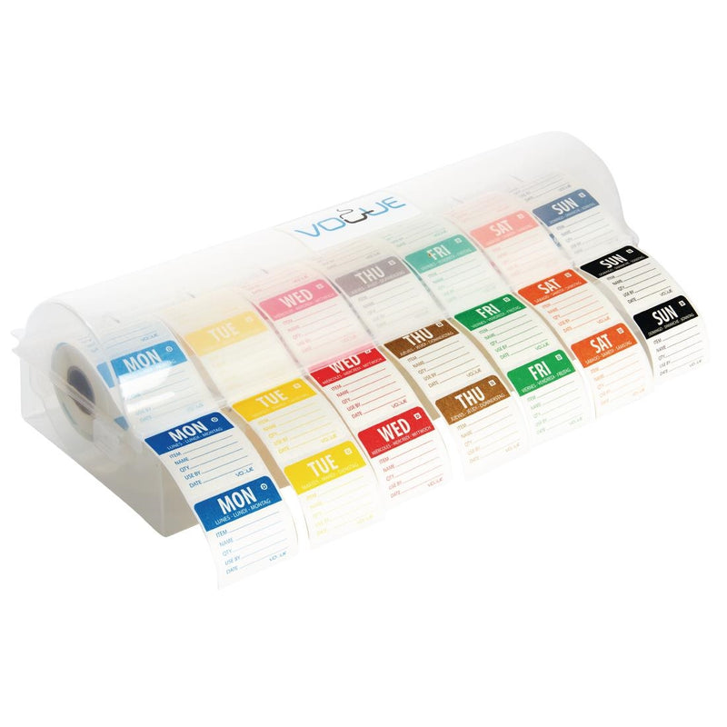 Dissolvable Colour Coded Food Labels with 2" Dispenser