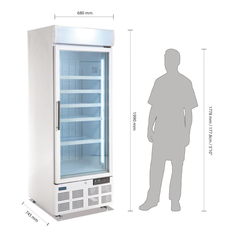 Aufrechter Display-Gefrierschrank der Polar G-Serie, 412 l, Weiß