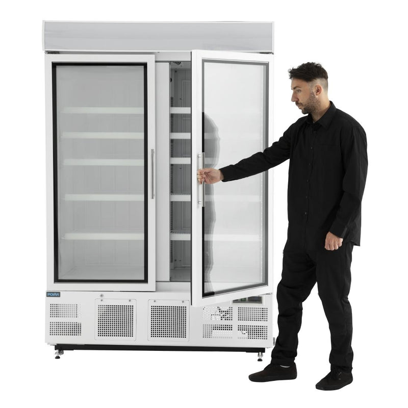 Aufrechter Display-Gefrierschrank der Polar G-Serie, 920 l, Weiß