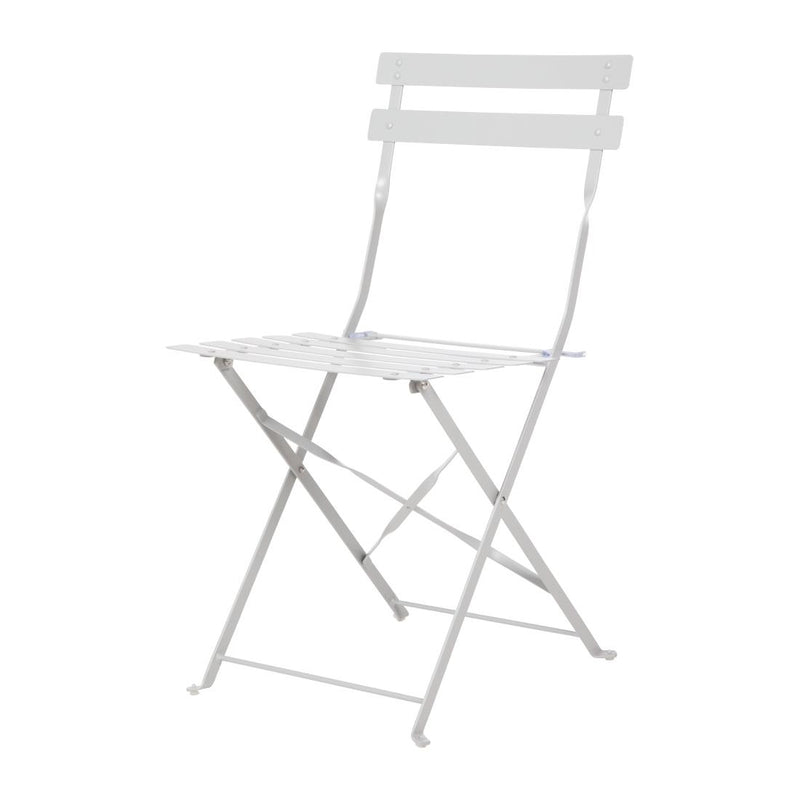 Bolero Steel Pavement StyleFolding Chairs Grey (Pack of 2)