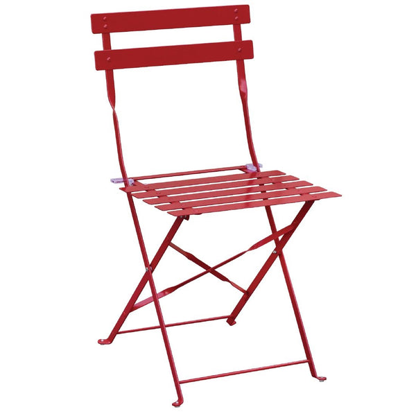 Bolero Red Pavement Style Steel Chairs (Pack of 2)