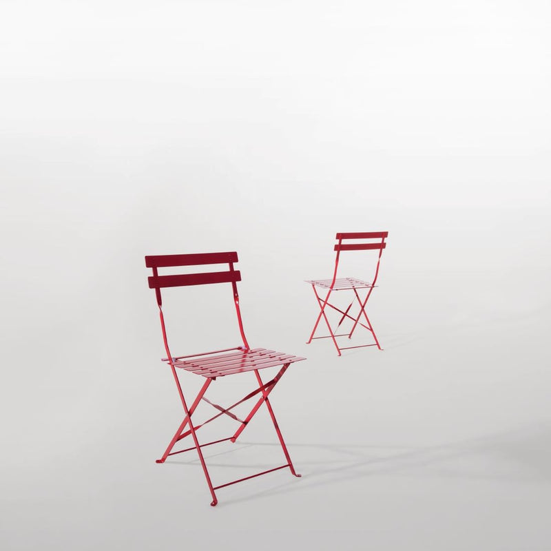 Bolero Red Pavement Style Steel Chairs (Pack of 2)