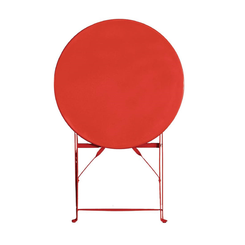 Bolero Pavement Style Round Steel Table Red 595mm