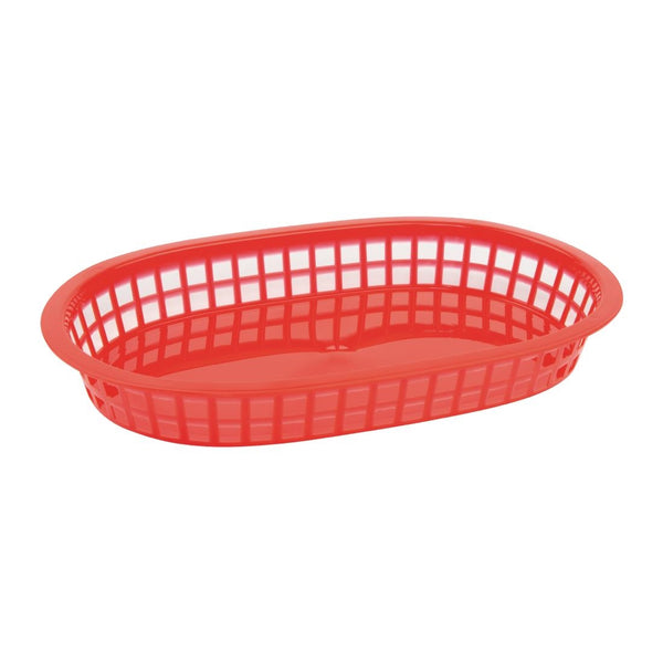 Olympia Oval Polypropylene Food Basket Red (Pack of 6)