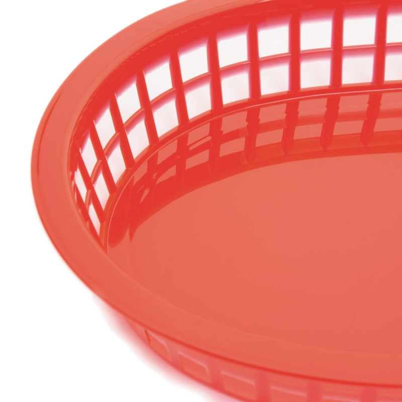 Olympia Oval Polypropylene Food Basket Red (Pack of 6)