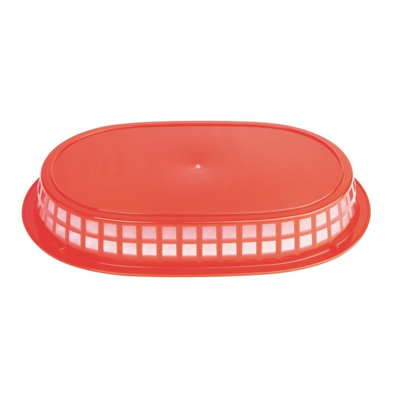 Olympia Oval Polypropylene Food Basket Red (Pack of 6)