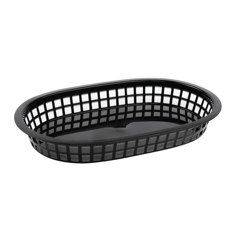 Olympia Oval Polypropylene Food Basket Black (Pack of 6)