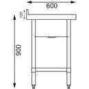 Vogue Midi-Topfwaschbecken aus Edelstahl mit Unterregal